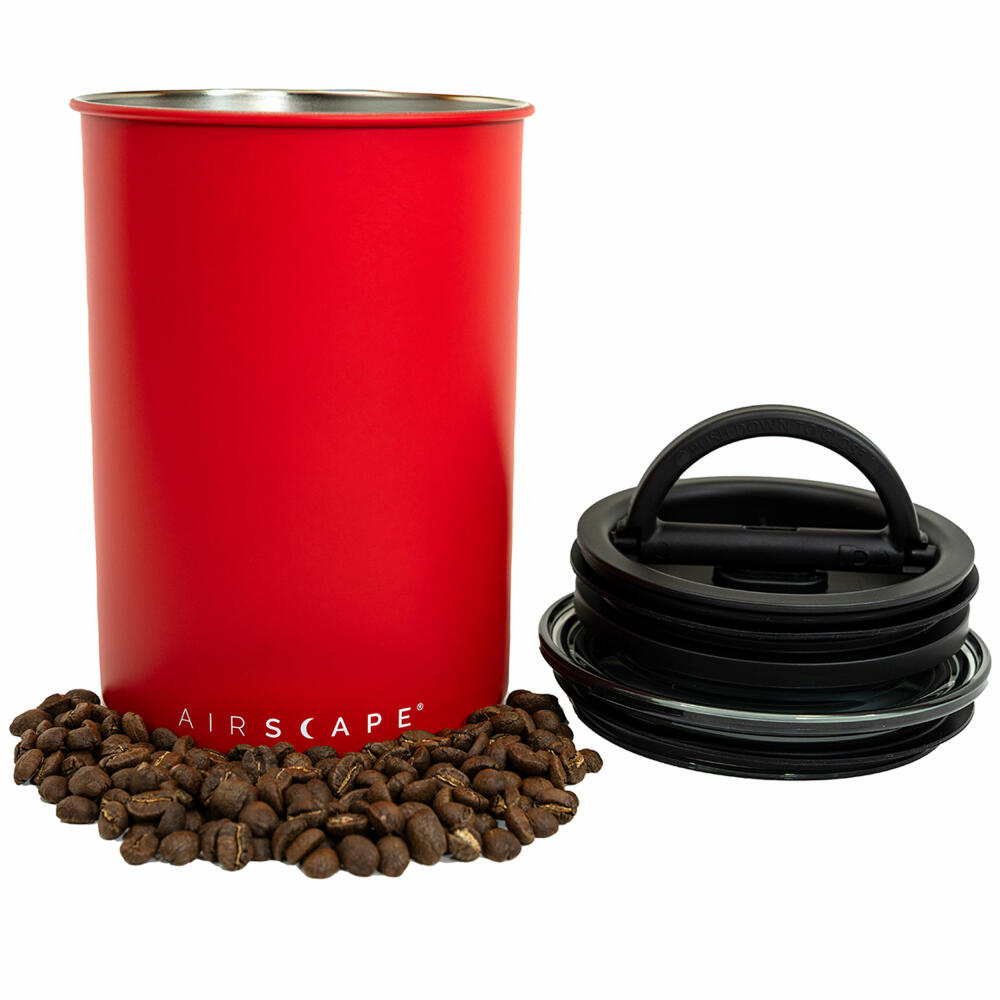 Airscape Stainless Steel Aroma Container Medium, Coffee Can, Storage Can, Stainless Steel, Signal Red Matt, AS2807