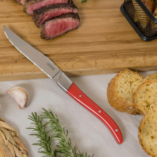 Comas Steakmesser ACR Red 6er Set, Fleischmesser, Edelstahl, Acryl, Rot, 22.5 cm, 7443