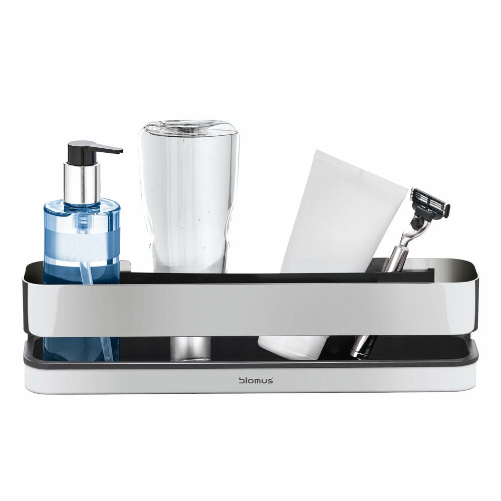 Blomus Nexio shower basket, shower shelf, shelf, polished stainless steel, Flöz design, 8.4 cm, 68956