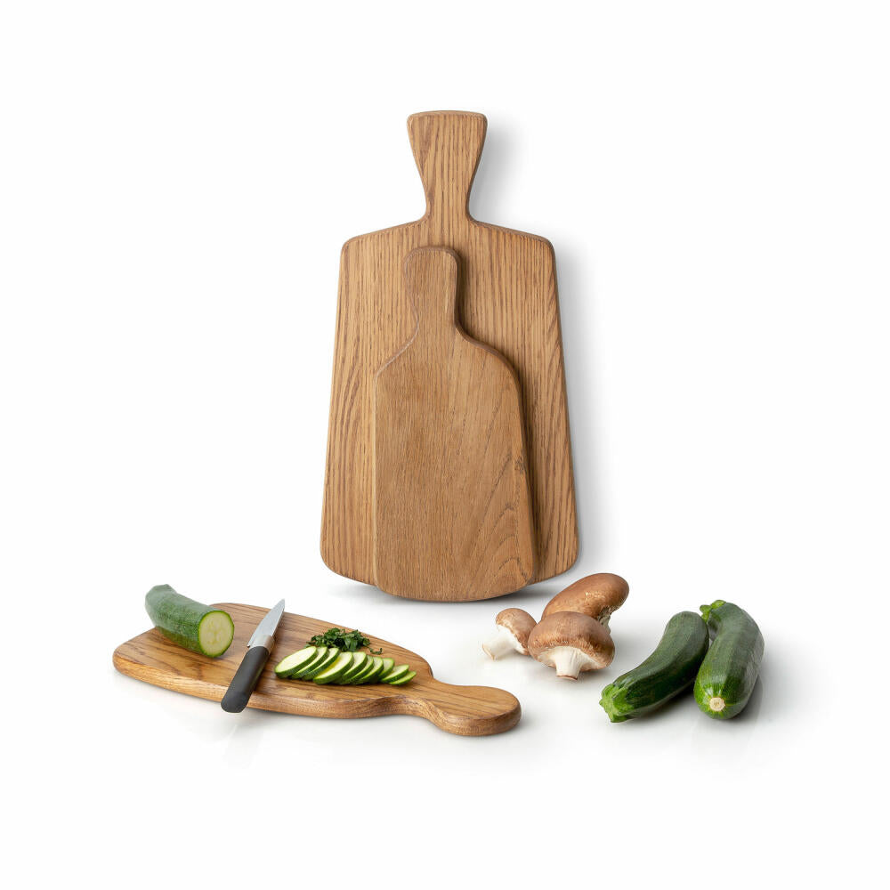 Continenta Schneidebrett, mit Griff, Servierbrett, Küchenbrett, Holzbrett, Eichenholz, 30.5 x 14 cm, 4106