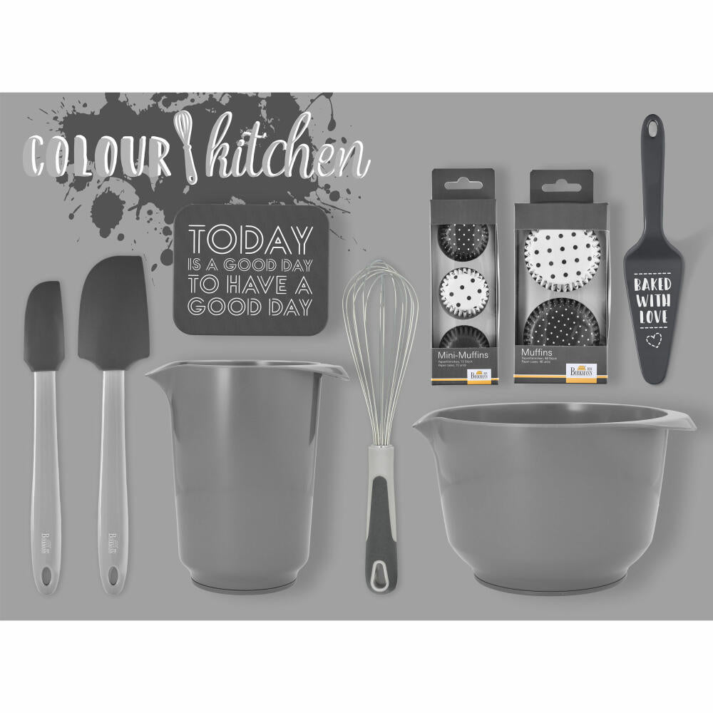 Birkmann Colour Bowl Rühr- und Servierschüssel, Rührschüssel, Schüssel, Melaminharz, Grau, 4 L, 708464