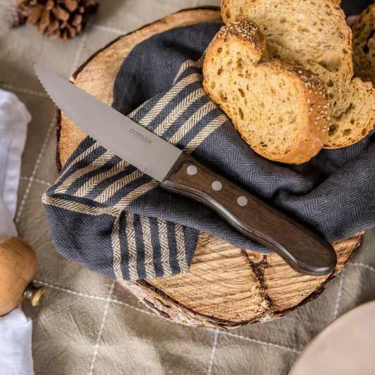 Comas Steakmesser Churrasco 6er Set, Fleischmesser mit Holzgriff, Edelstahl, Pakka-Holz, 25.4 cm, 3100