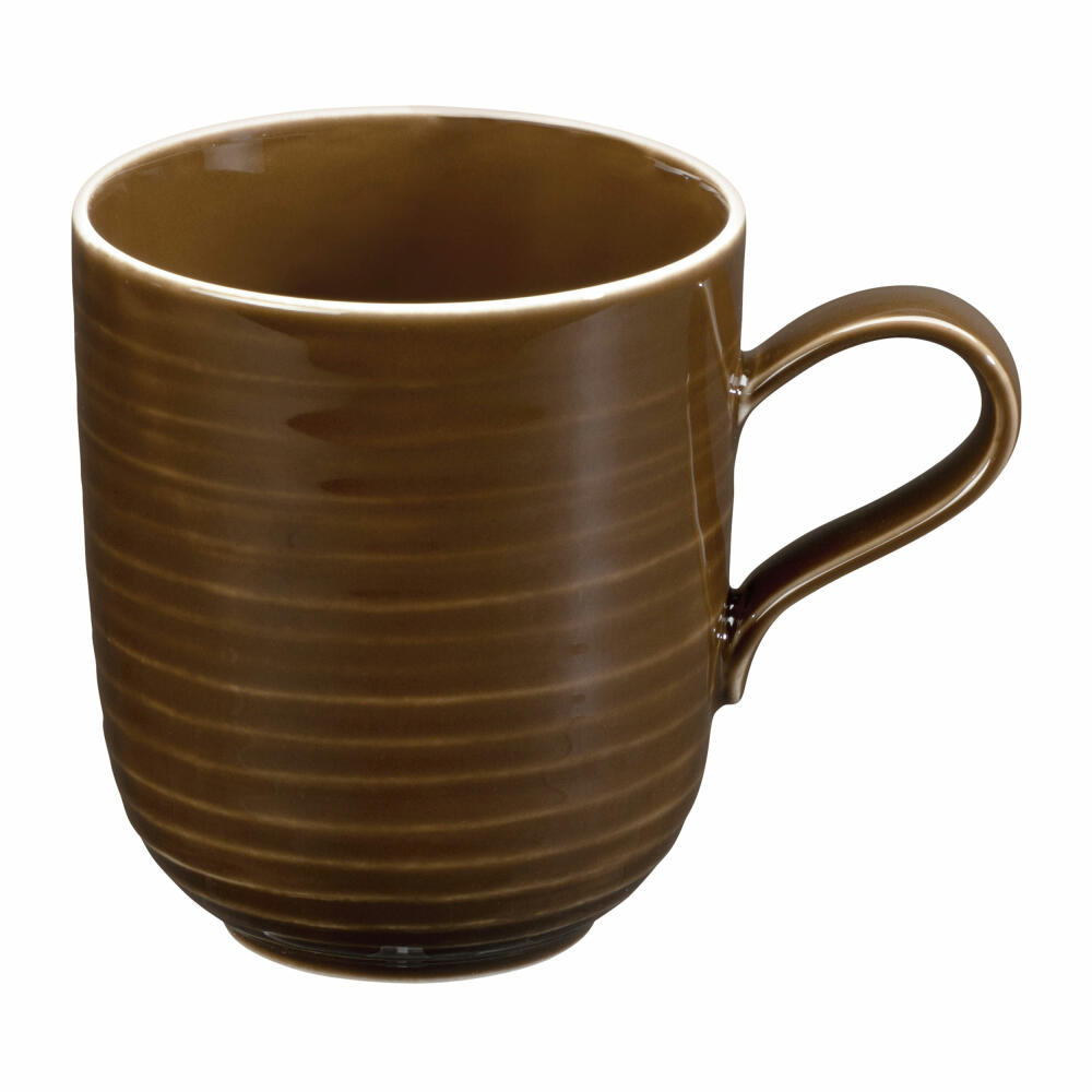 Seltmann Weiden Terra Becher, Kaffeebecher, Teetasse, Tasse, Porzellan, Erdbraun, 400 ml, 001.765003