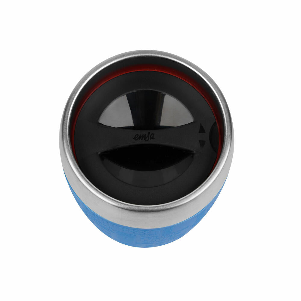 Emsa Travel Cup Insulated Mug, Thermo Mug, Insulated Mug, Stainless Steel, Water Blue, 200 ml, 514515