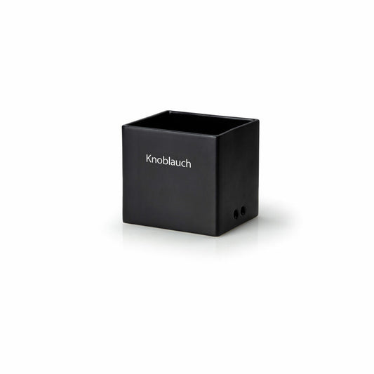 Continenta Vorratsdose mit Holzdeckel, Aufbewahrungsbehälter, Vorratsbox, Keramik, Gummibaumholz, Schwarz, 14 x 12 x 15.5 cm, 3721