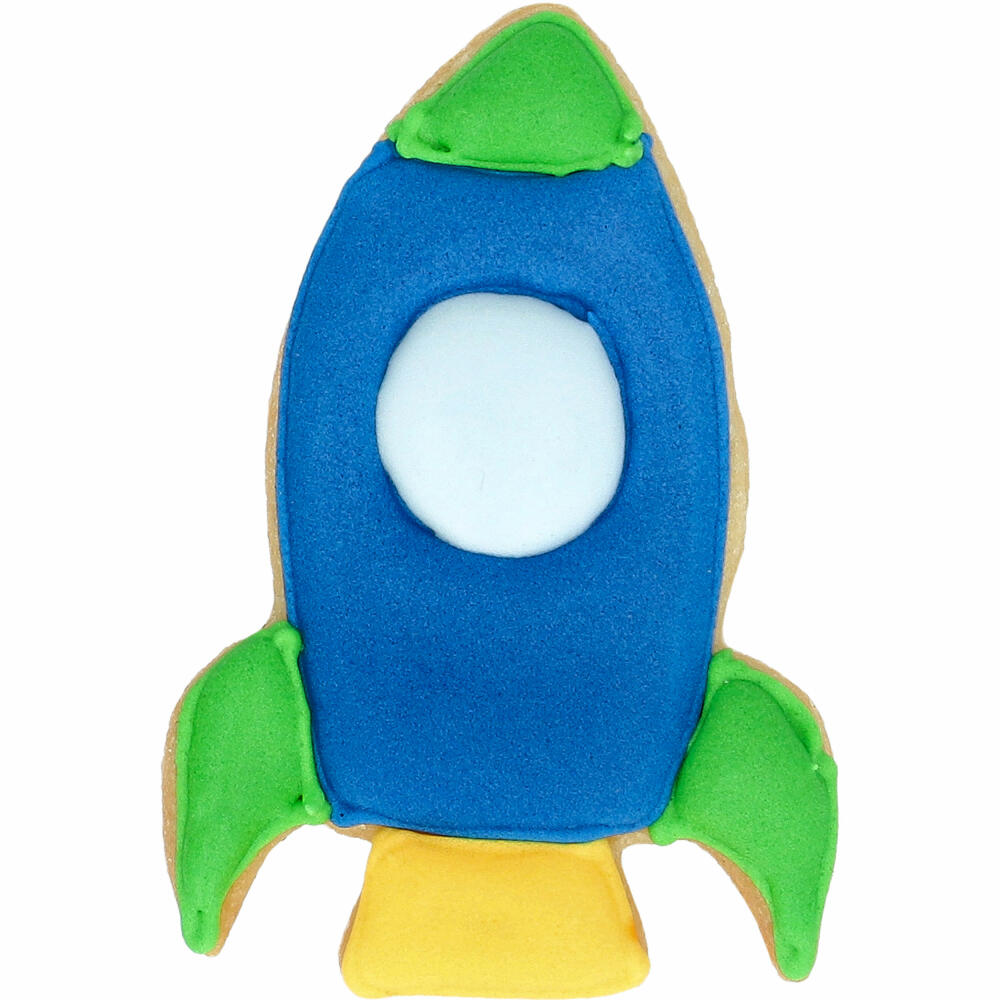 Birkmann Ausstechform Rakete, mit Innenprägung, Ausstecher, Plätzchenform, Keks, Plätzchen, Edelstahl, 6.5 cm, 199859