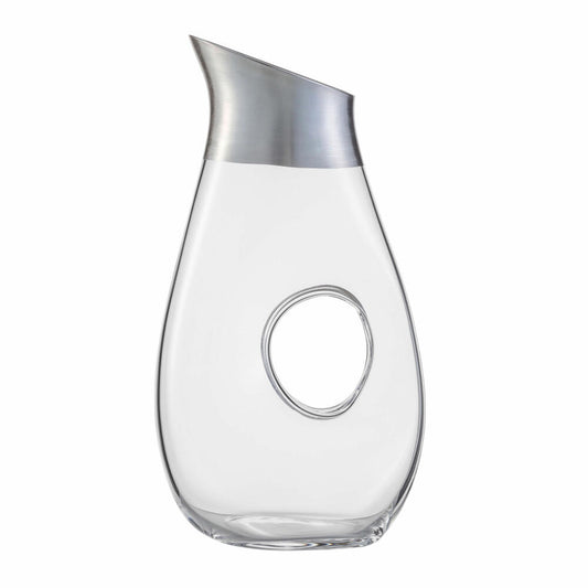 Eisch Krug Puro mit Durchgriff, No Drop, Wasserkrug, Kristallglas, Silber, 0.75 L, 73770615