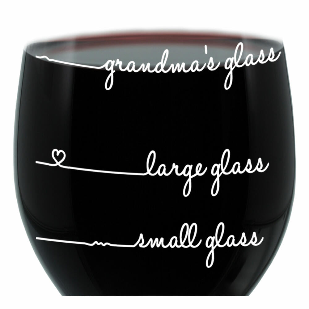 Leonardo Weinglas XL, Grandmas Glass Handwriting, Geschenk Stimmungsglas mit lustiger Gravur, Mood Wein Glas, 610ml