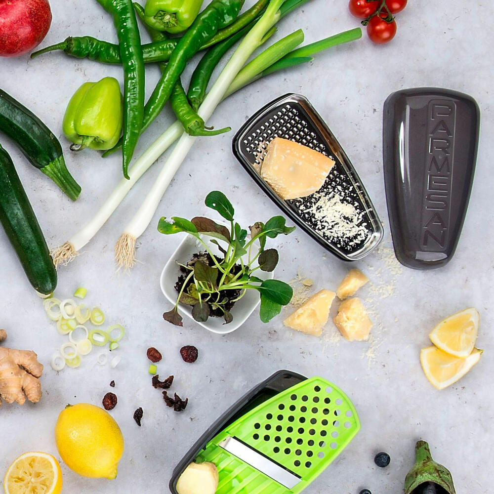 Fackelmann Food & More Parmesanreibe und Aufbewahrungsbox, Käsereibe, Parmesan Reibe, 45463