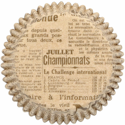 Birkmann Kraft Paper Baking Cups Newspaper, 75 pieces, muffin baking cups, paper baking cups, paper, Ø 7 cm, 444966