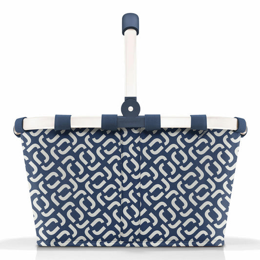 reisenthel carrybag frame, shopping basket, basket, picnic basket, carrying bag, polyester fabric, Signature Navy, 22 L, BK4073