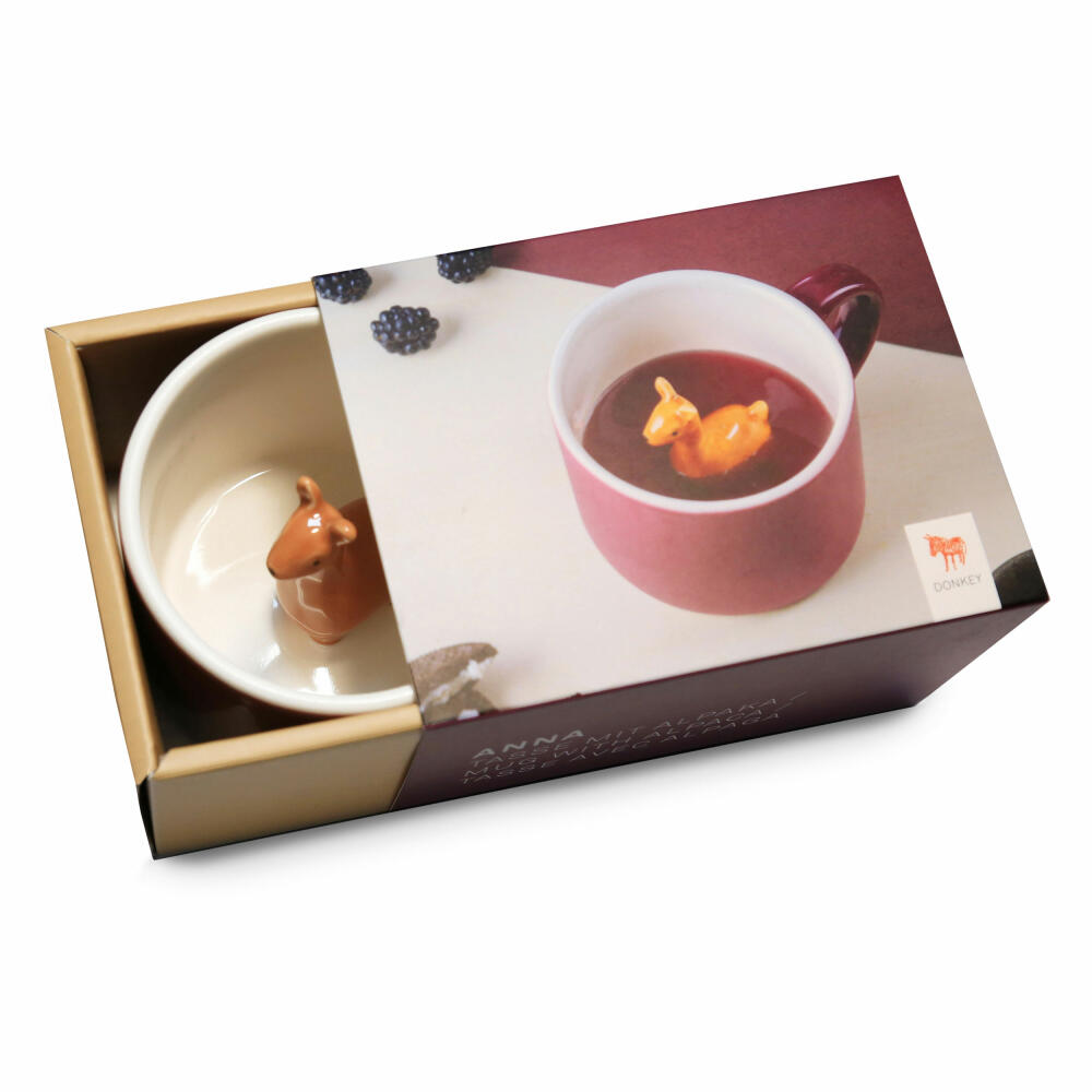 Donkey Products Tier Tasse Anna, Tasse mit Alpaka, Animal Mug, Porzellan, Lila, 150 ml, 210343