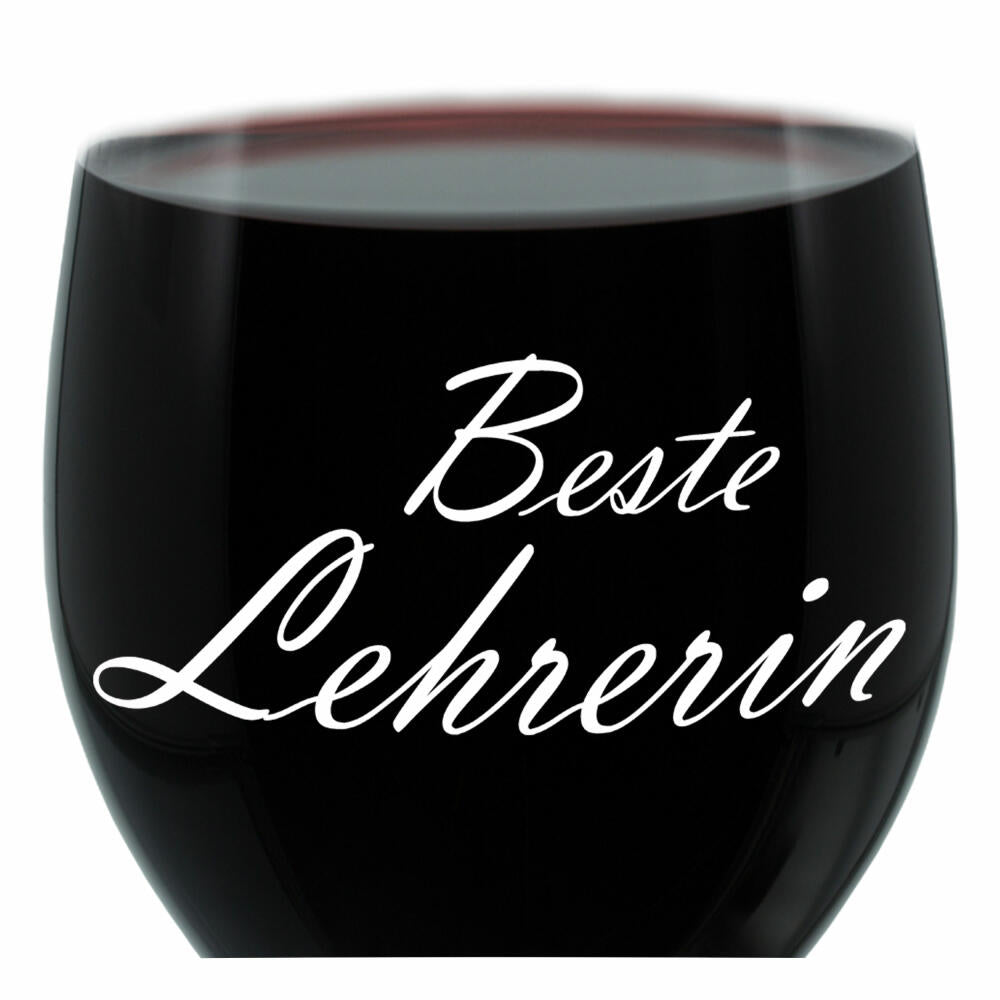 Leonardo Weinglas 400 ml, Motivglas, Beste Lehrerin, Geschenk, Stimmungsglas mit Gravur, Moodglas, 22 cm