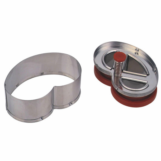 Städter Linzer-Ausstecher mit Auswerfer Brezel, Zerlegbar, Ausstechform, Plätzchenform, Keks, Plätzchen, Edelstahl / Kunststoff, 6.5 cm, 966070