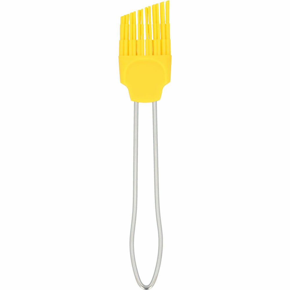 Birkmann Colour Kitchen Silikonpinsel Klein, Backpinsel, Silikonkopf mit Edelstahlgriff, Gelb, 3 cm, 422827