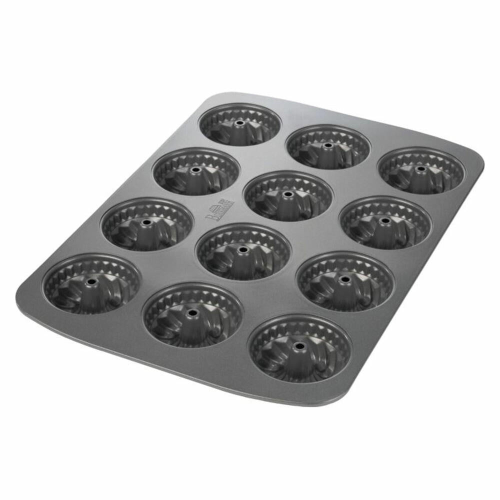 Birkmann Easy Baking Mini-Gugelhupfblech, Gugelhupfform, Kuchenform, Tortenform, Anithaft, 37 cm, 881167