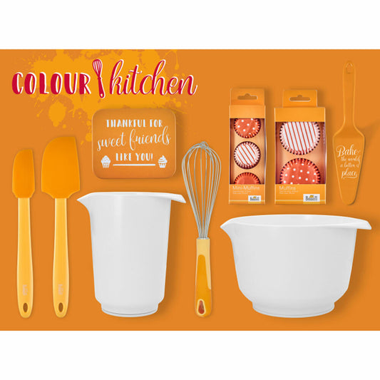 Birkmann Colour Kitchen whisk, mixing whisk, whipping whisk, stainless steel / plastic, orange, 27 cm, 422353