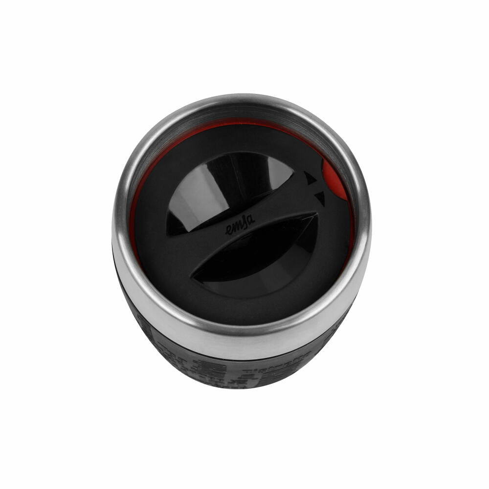 Emsa Travel Cup Isobecher, Thermobecher, Thermoflasche, Isolierbecher, Edelstahl, Schwarz, 200 ml, 514514
