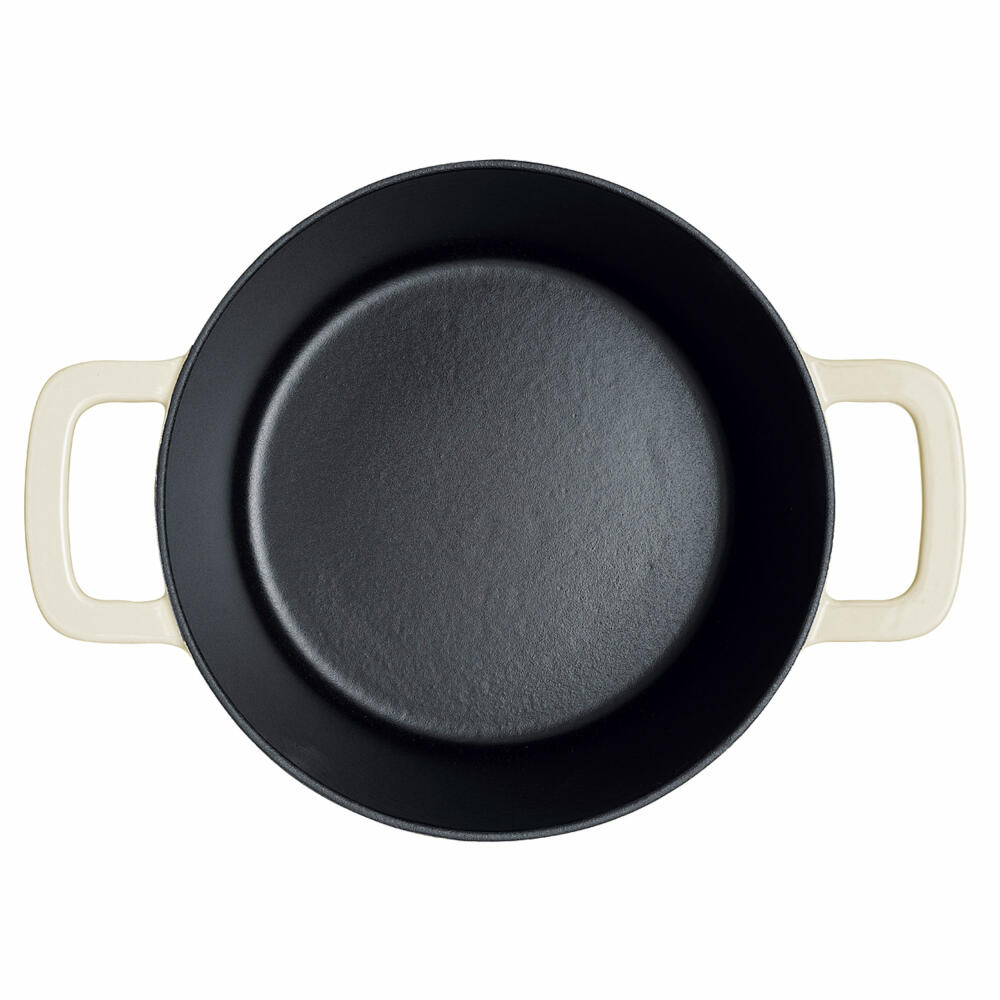 Fissler roaster Moments Collection, pot, cast iron, ivory white, 24 cm, 064-500-24-000