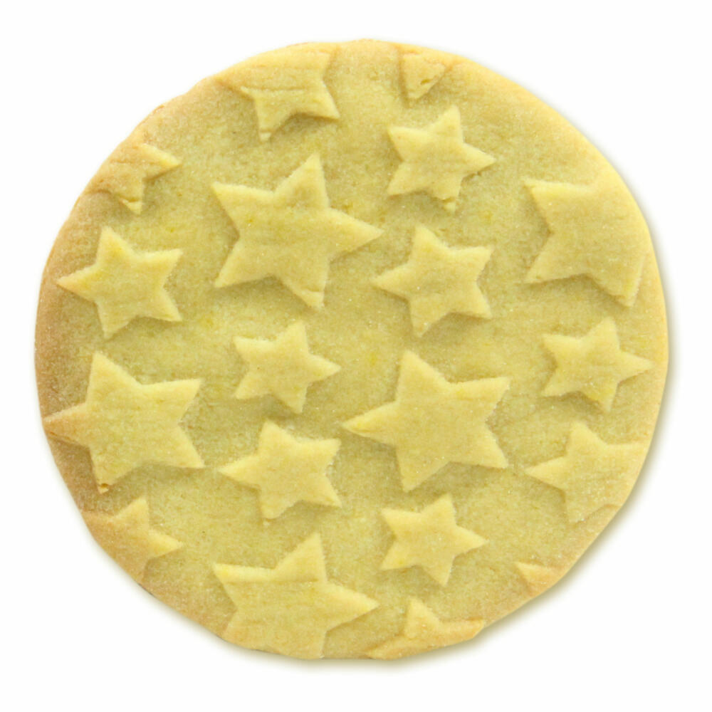Folkroll Teigrolle Sterne, junior, 23 cm, Nudelholz, Prägerolle, Muster, Motiv, Rolle, Buchenholz, 330524