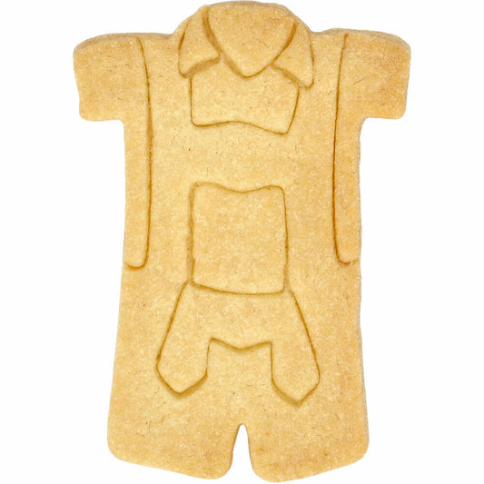 Birkmann Lederhose cookie cutter, with internal embossing, cookie cutter, cookie shape, biscuit, biscuits, stainless steel, 9.5 cm, 199118