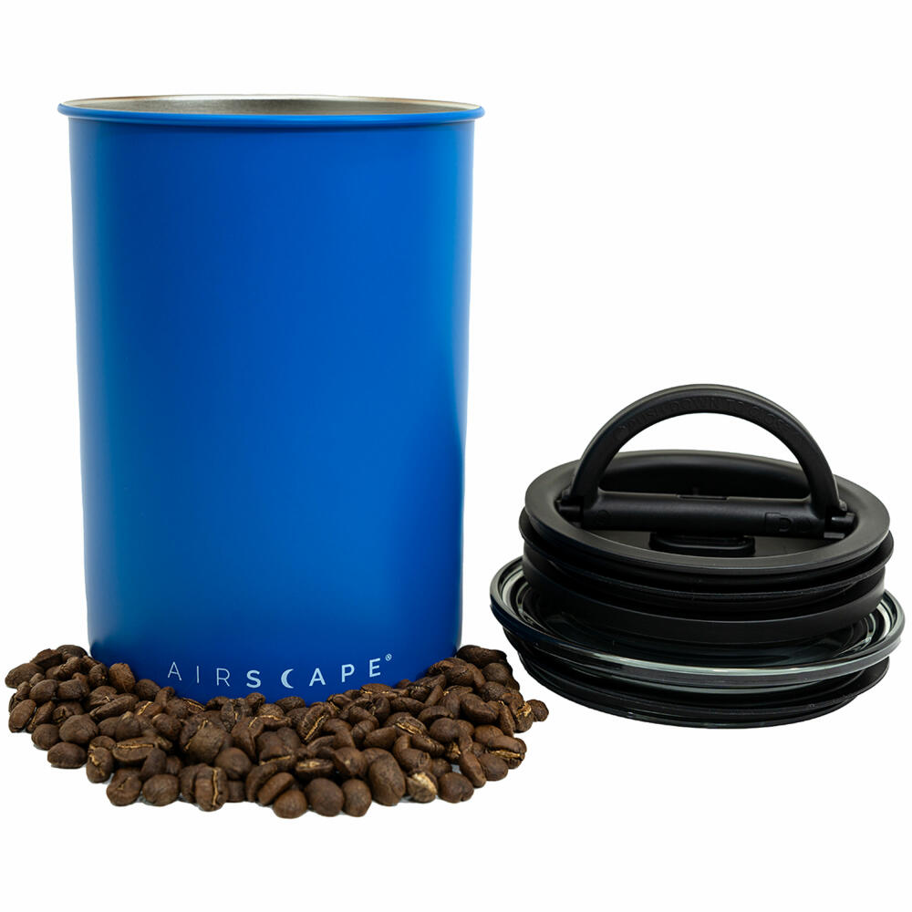 Airscape Stainless Steel Aroma Container Medium, Coffee Can, Storage Can, Stainless Steel, Blue Matt, AS2907