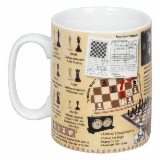 Könitz Becher Wissensbecher Schach, Tasse, Porzellan, Bunt, 460 ml, 11 1 330 2790