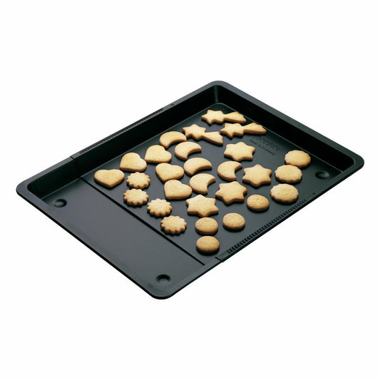 Zenker Black Metallic Extendable Stove Baking Tray, Baking Tray, Baking Tray, Cake Tray, Non-Stick Classic, Black, L 37 - 52 cm, 6540