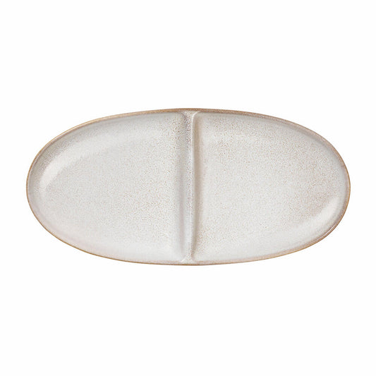 ASA Selection Aperitifteller 2-geteilt oval Sand, Steinzeug, Nude, 20 x 10 cm, 27122107