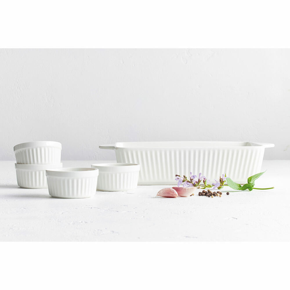 Maxwell & Williams Radiance Auflaufformen-Set, 6-tlg., Auflaufform, Ofenformen, Porzellan, Weiß, IK0134