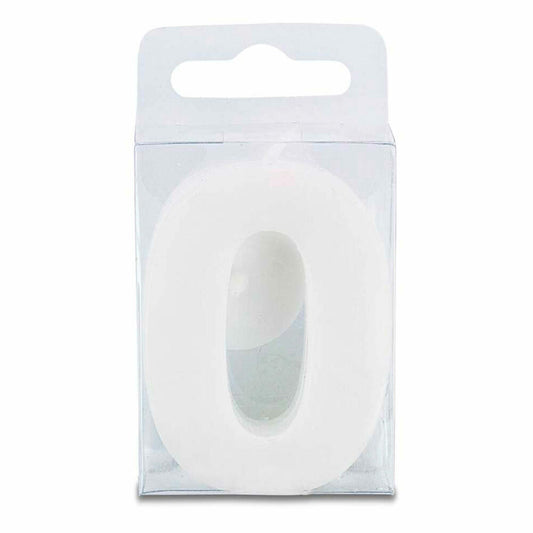 Städter candles number 0, with holder, number, birthday candles, cake candles, birthday, candle, white, 4.5 cm, 910676