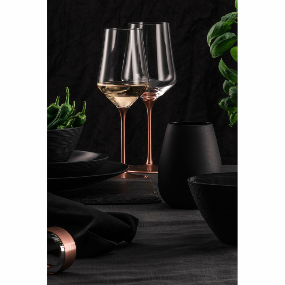 Eisch Mug Set of 2 Kaya Black, Drinking Cup, Glasses, Crystal Glass, Black, 550 ml, 77350089