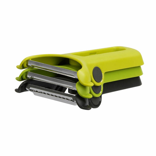 Chefn Vibe Schäler, 3-tlg., Gemüseschäler, Obstschäler, Sparschäler, Küchenhelfer, PP / Edelstahl, Grün Hell / Dunkelgrün / Schwarz, 11.5 cm, 27406