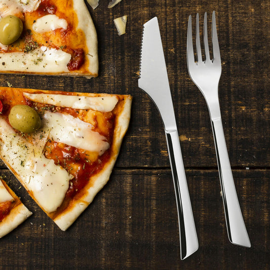 Comas Pizzabesteck Napoli 2-tlg., Pizzamesser und Pizzagabel, Edelstahl, Spiegelfinish, 20 cm, 3266