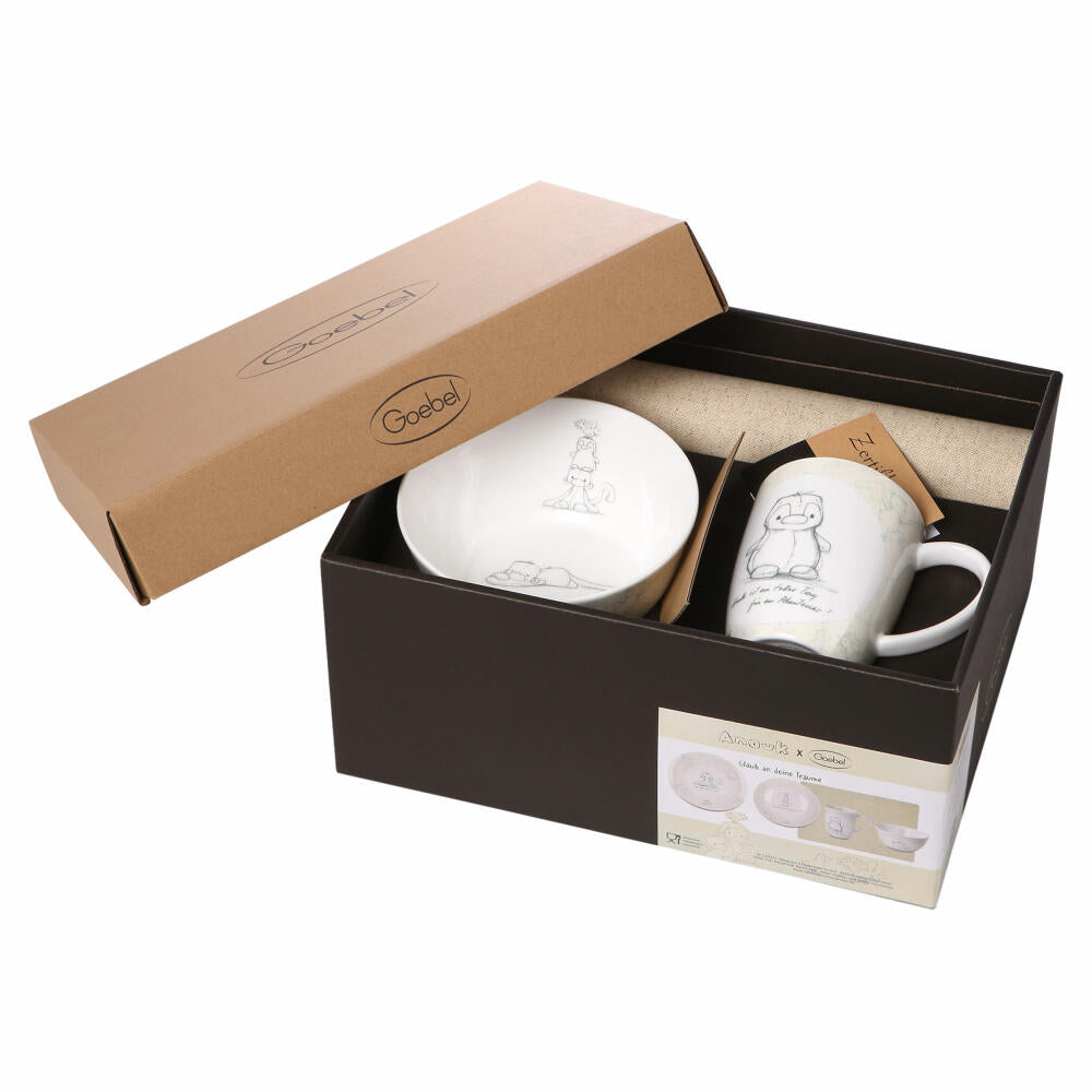 Goebel Geschenk Set Anouk - Glaub an deine Träume, Fine Bone China, Moosgrün, 11 cm, 23600131