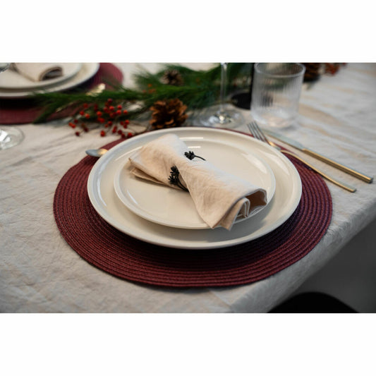 Continenta Tischset Rund, Platzset, Platzdecke, Platzmatte, Kunstfaser, Weinrot, Ø 38 cm, 6629