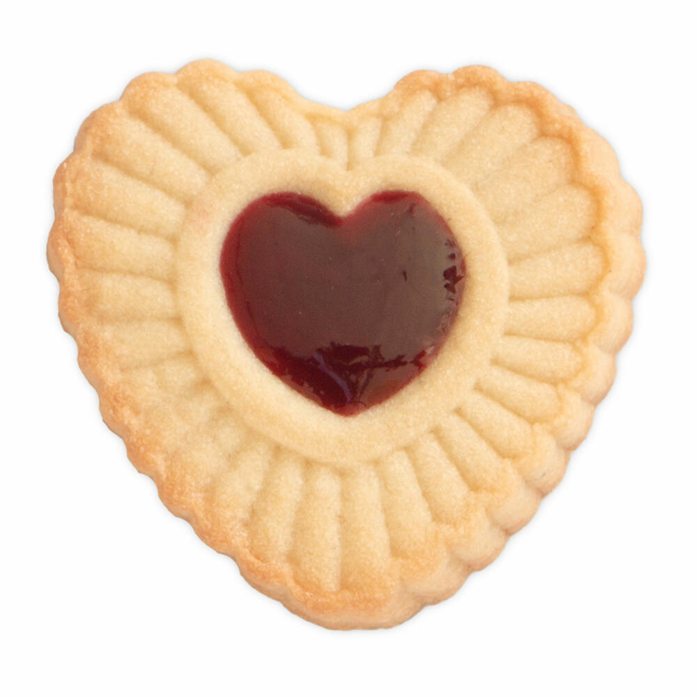 Städter Präge-Ausstecher mit Auswerfer Herz Gewellt, Ausstechform, Plätzchenform, Keks, Plätzchen, Kunststoff, 169906