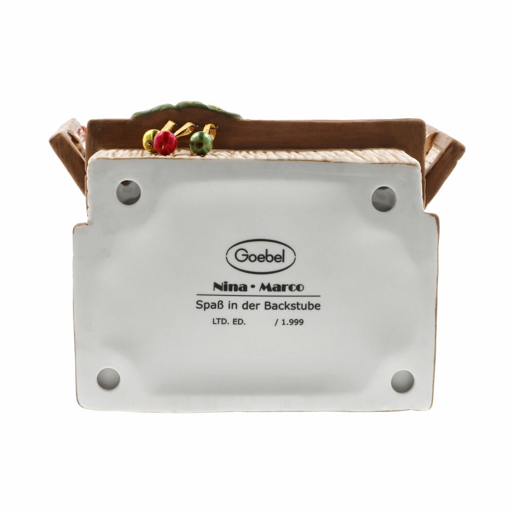 Goebel Engel Spaß in der Backstube, Biskuit-Porzellan, Bunt, Limited Edition, 14 cm, 11751121