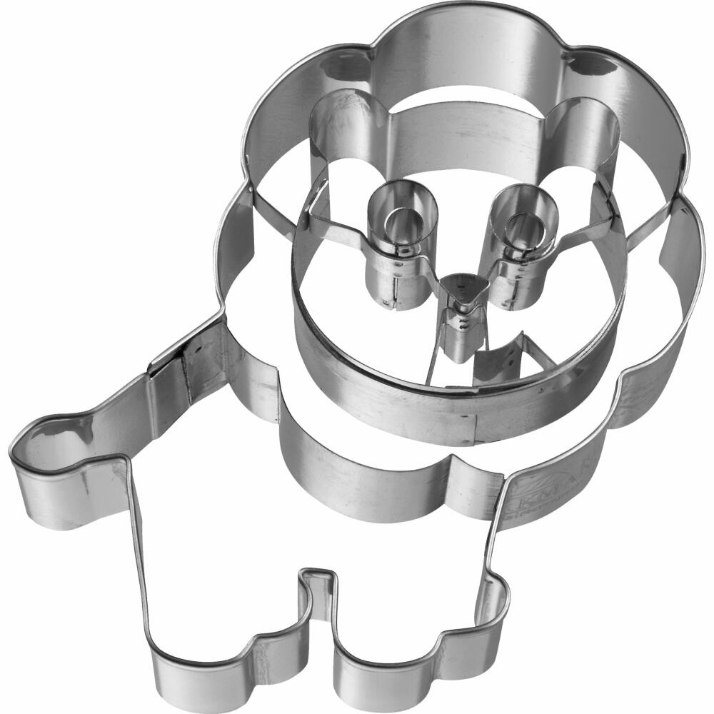 Birkmann Ausstechform Löwe, mit Innenprägung, Ausstecher, Plätzchenform, Keks, Plätzchen, Edelstahl, 8.5 cm, 195608