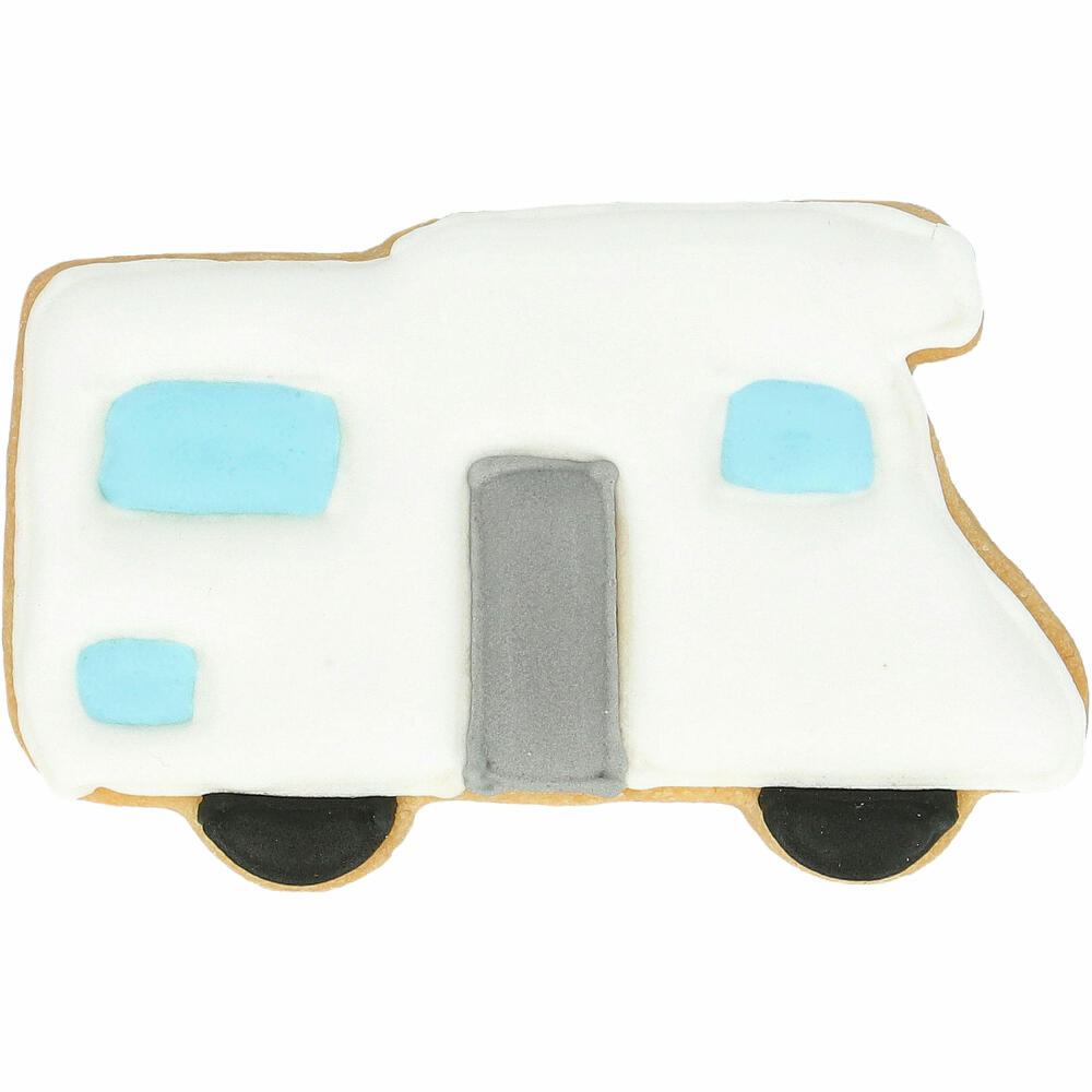 Birkmann cookie cutter motorhome, with internal embossing, cookie cutter, cookie shape, biscuit, biscuits, stainless steel, 8 cm, 199194