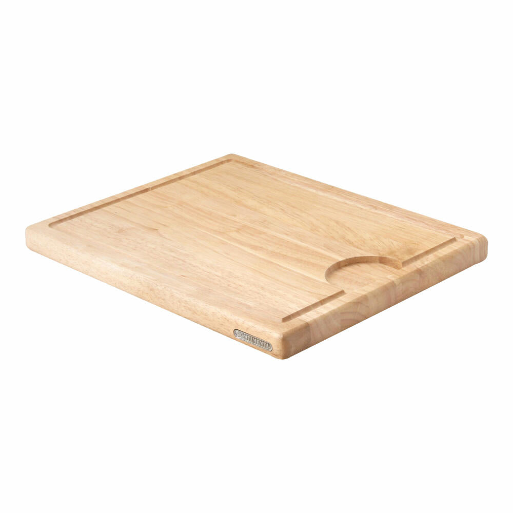 Continenta Tranchierbrett, Schneidebrett, Küchenbrett, Holzbrett, Gummibaumholz, 37 x 29 cm, 3233