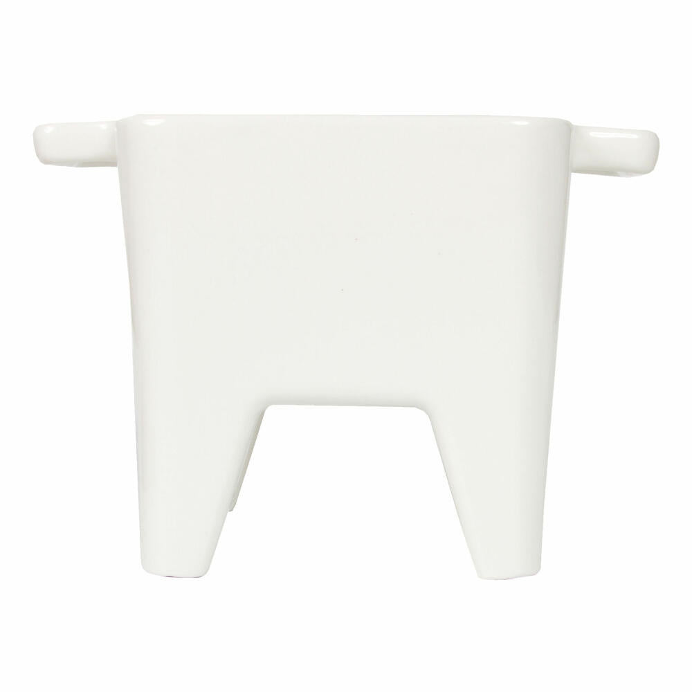 Boska Tapas Fondue Bianco L, cheese fondue, tealight fondue, fondue set, stainless steel, oak wood, stoneware, white, 600 ml, 853544