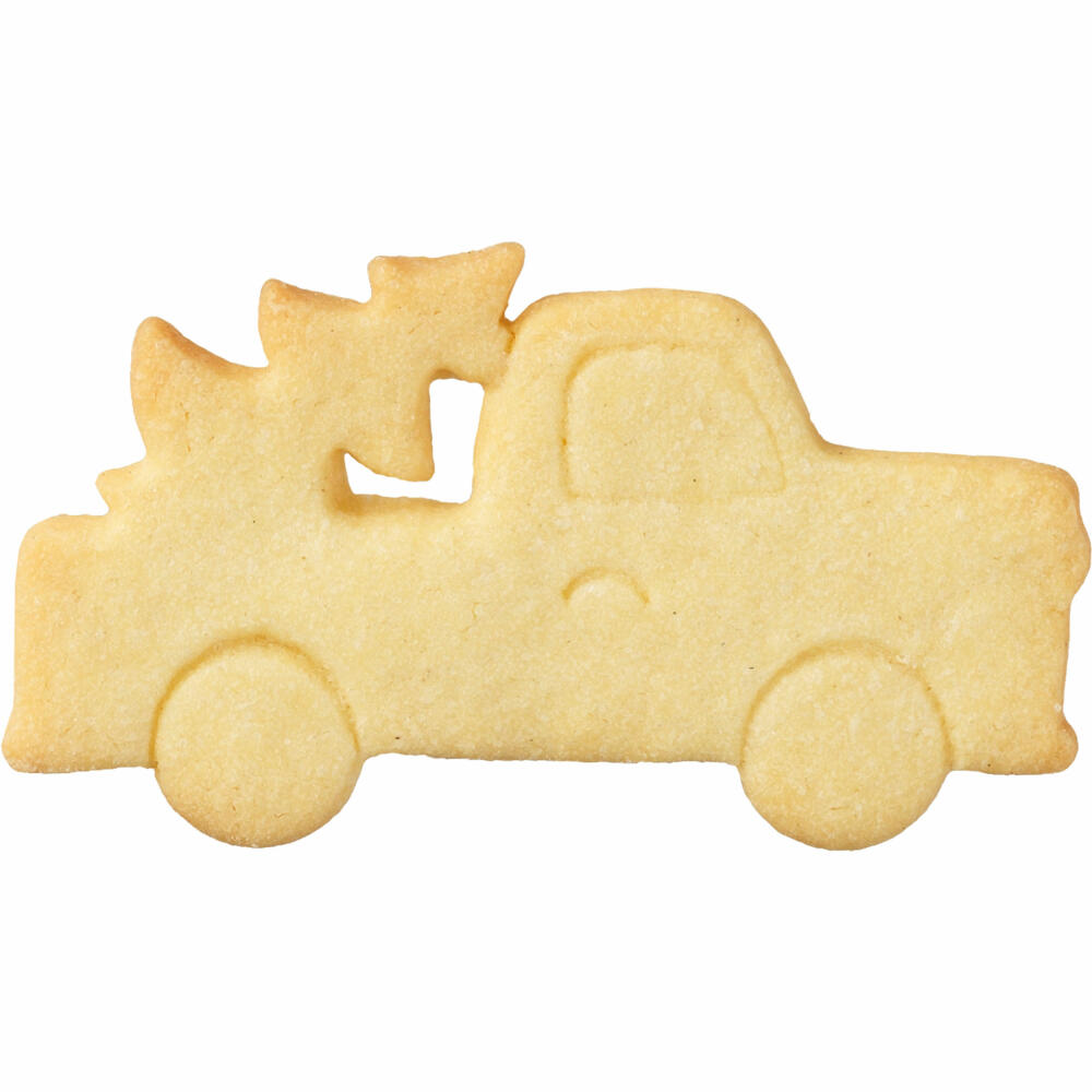 Birkmann Christmas truck cookie cutter, with internal embossing, cookie cutter, cookie shape, biscuit, cookies, stainless steel, 9.5 cm, 198296