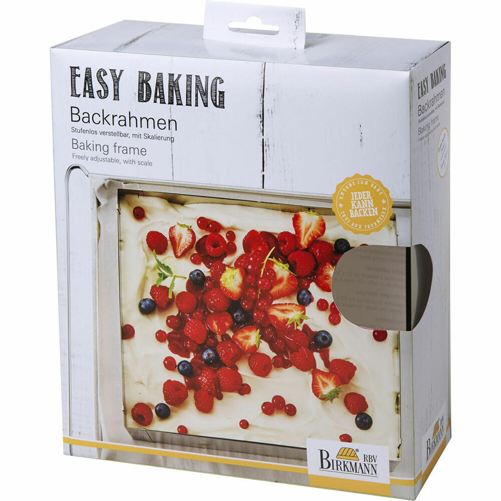 Birkmann Easy Baking Backrahmen, Back Rahmen, Tortenrahmen, Backzubehör, Federbandstahl, 22 cm, 429307