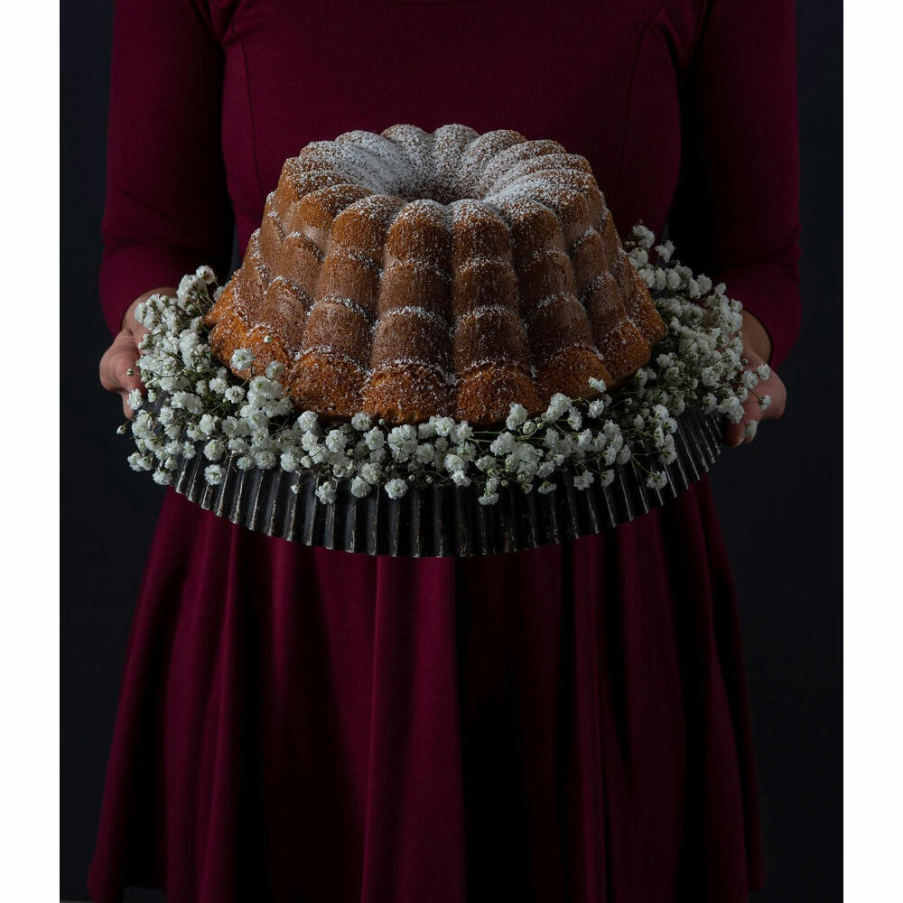 Dr. Oetker Bundt cake pan Floral 24 cm, Baking Art, Baking pan, Cast aluminum, Cream metallic, 2551