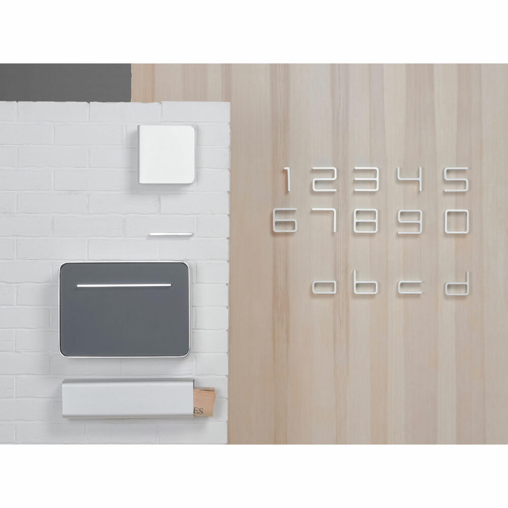 Authentics Entrance Hausnummer 7, Hauswand-Dekoration, Aluminium, Silber eloxiert, 80607