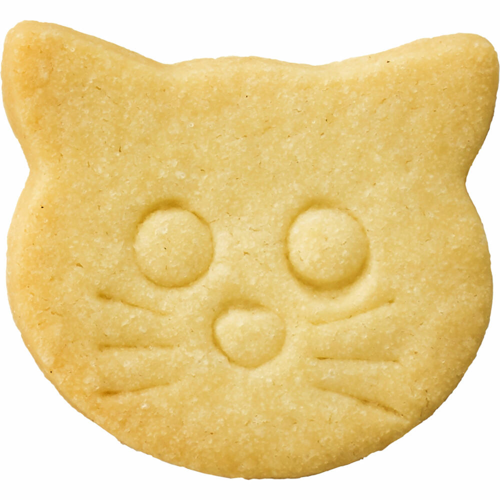 Birkmann Ausstechform Katze Kopf, mit Innenprägung, Ausstecher, Plätzchenform, Keks, Plätzchen, Edelstahl, 5.3 cm, 195547