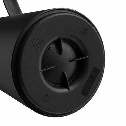 EMSA Motiva vacuum flask, insulated jug, jug, coffee pot, stainless steel, glass insulated flask, black, 1 L, N41707