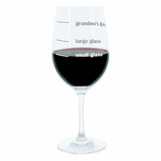 Leonardo Weinglas XL, Grandmas Glass, Geschenk Stimmungsglas mit lustiger Gravur, Mood Wein Glas, 610ml