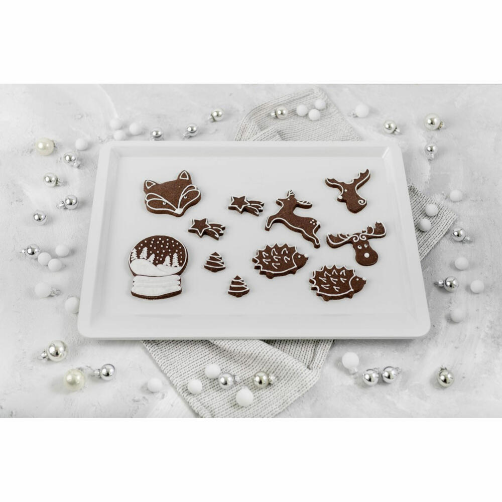 Dr. Oetker Baking and Cookie Tray White Christmas Baking 42 x 32 cm, Baking Tray, Sheet Steel, White, 1395
